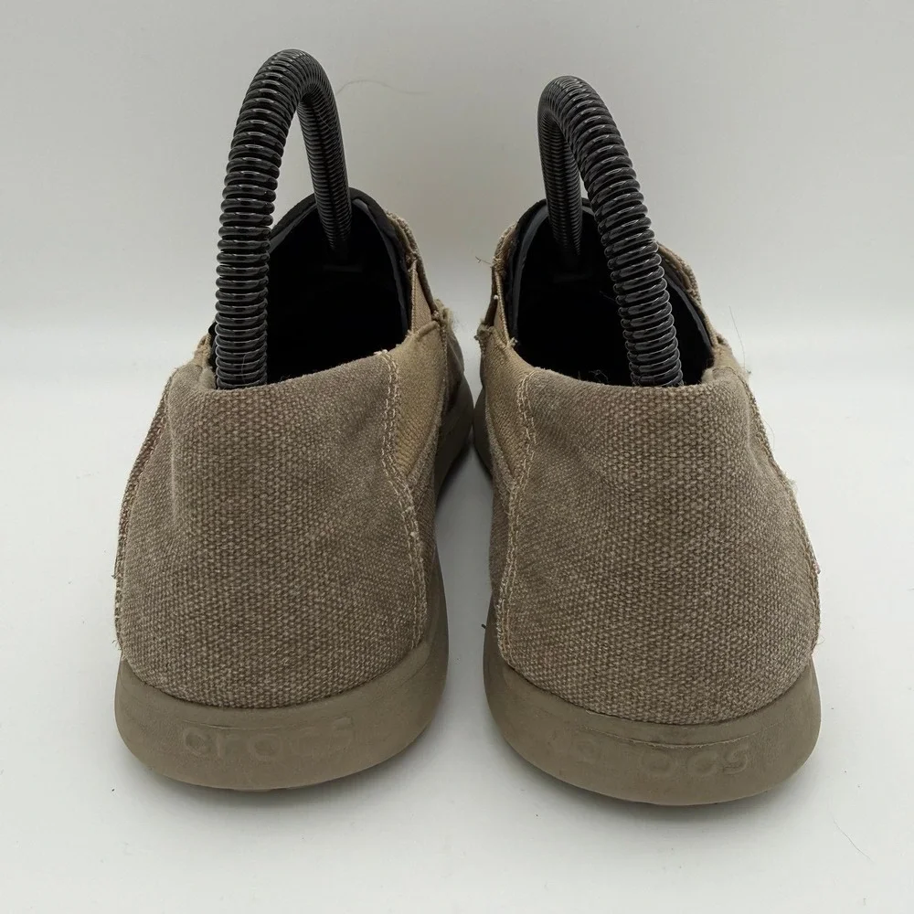 Unisex Youth Big Kids Crocs Santa Cruz II Brown Khaki Slip-On Loafers Size‎ J 5